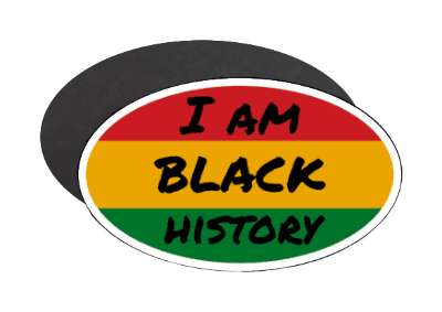 i am black history africa colors oval stickers, magnet