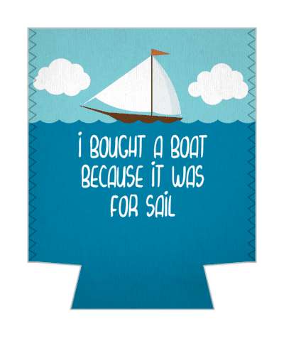 i bought a boat because it was for sail sailboat pun stickers, magnet