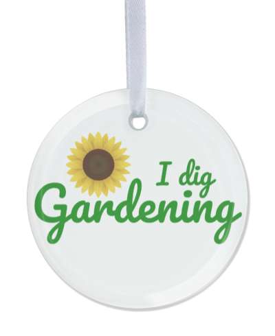i dig gardening cursive white green stickers, magnet