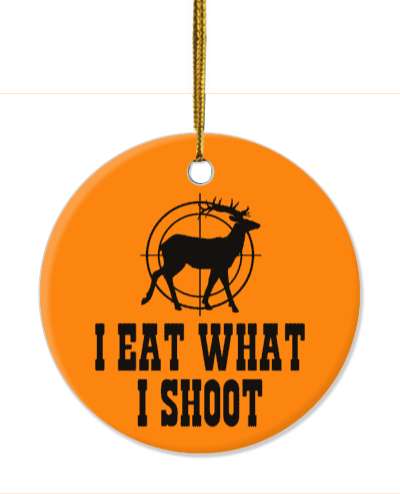 i eat what i shoot target deer orange black stickers, magnet