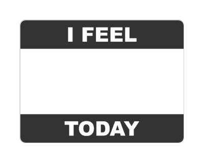 i feel blank today write in blank black stickers, magnet
