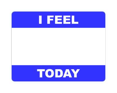 i feel blank today write in blank blue stickers, magnet