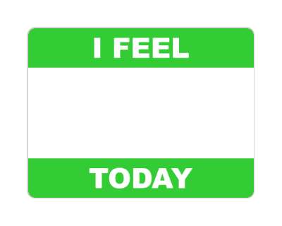 i feel blank today write in blank green stickers, magnet