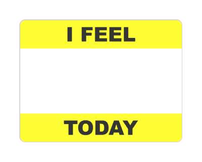 i feel blank today write in blank yellow stickers, magnet