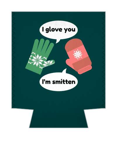 i glove you im smitten funny winter mittens pun stickers, magnet