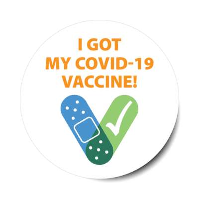 i got my covid 19 vaccine white stickers, magnet