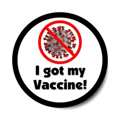 i got my vaccine red slash covid black stickers, magnet