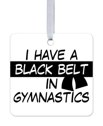 i have a black belt in gymnastics black white stickers, magnet