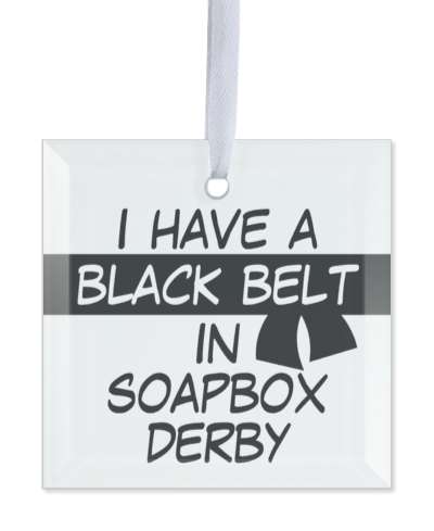 i have a black belt in soapbox derby martial arts stickers, magnet