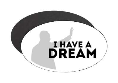 i have a dream mlk jr waving silhouette white black grey stickers, magnet