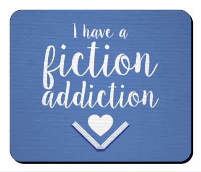 i have a fiction addiction heart open book blue stickers, magnet