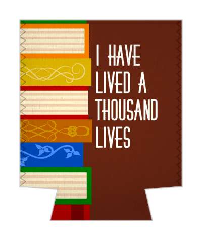 i have lived a thousand lives book reader stickers, magnet