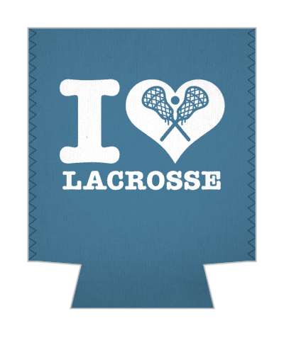i heart lacrosse blue white crossed sticks ball stickers, magnet