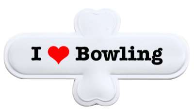i heart love bowling cute stickers, magnet