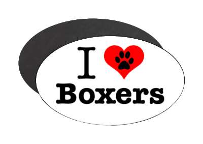 i heart love boxers stickers, magnet