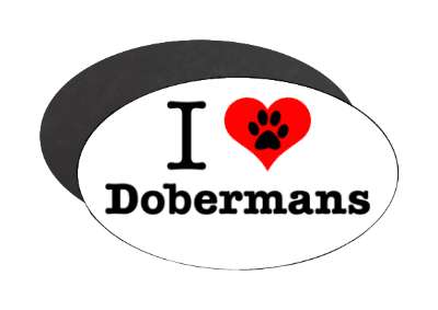 i heart love dobermans stickers, magnet