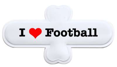 i heart love football stickers, magnet