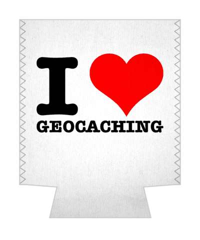 i heart love geocaching fan stickers, magnet