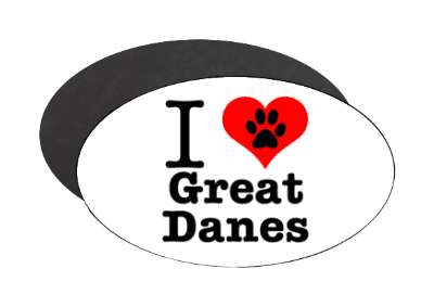 i heart love great danes stickers, magnet