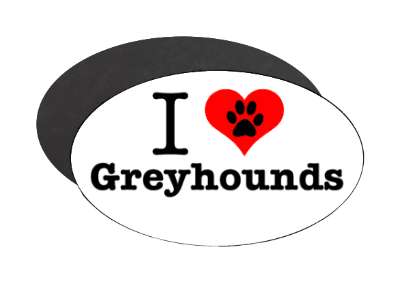 i heart love greyhounds stickers, magnet