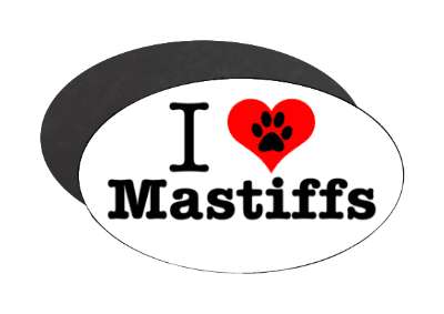 i heart love mastiffs stickers, magnet