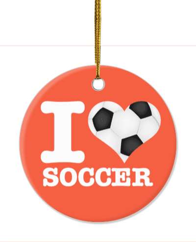 i heart love soccer ball heart red stickers, magnet