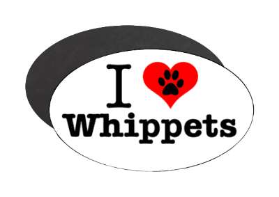 i heart love whippets stickers, magnet