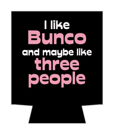 i like bunco and maybe like three people black stickers, magnet