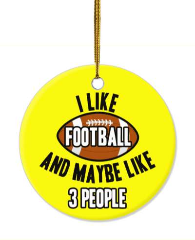 i like football and maybe like three people yellow stickers, magnet