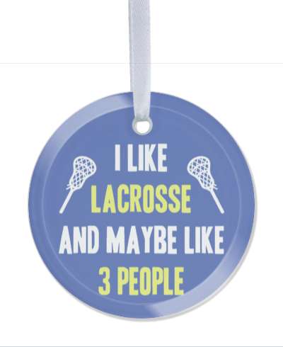 i like lacrosse and maybe like three people blue yellow white stickers, magnet