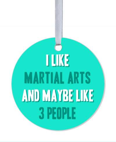 i like martial arts and maybe like three people bright color stickers, magnet
