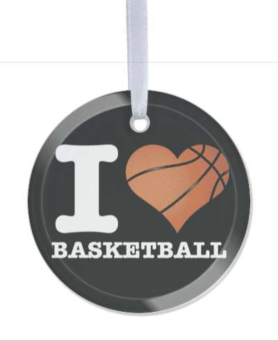 i love basketball black heart ball stickers, magnet