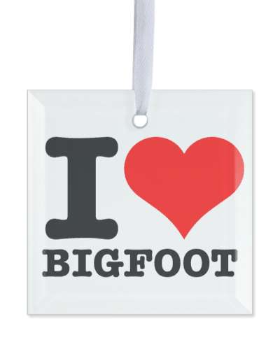 i love bigfoot heart red monster stickers, magnet