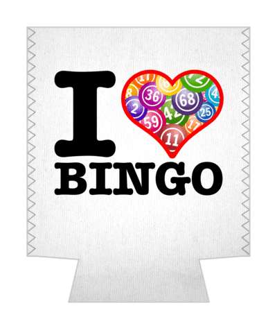 i love bingo heart filled with bingo balls stickers, magnet