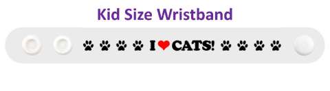 i love cats green paw prints heart wristband