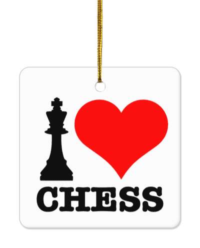 i love chess king piece red heart stickers, magnet
