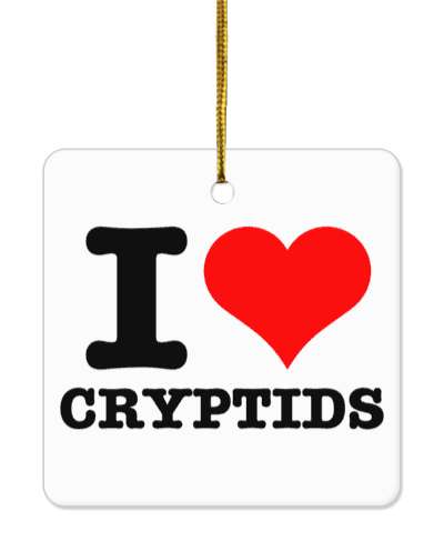 i love cryptids heart red cryptozoology stickers, magnet