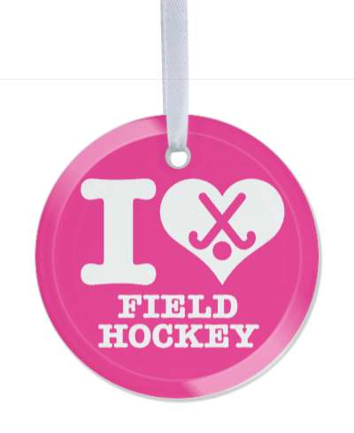 i love field hockey crossed sticks heart stickers, magnet