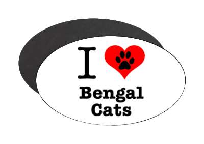 i love heart bengal cats stickers, magnet