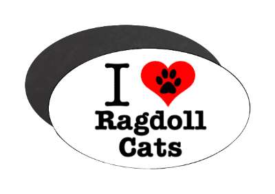 i love heart ragdoll cats stickers, magnet
