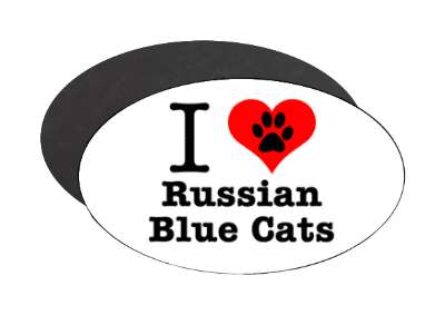 i love heart russian blue cats stickers, magnet