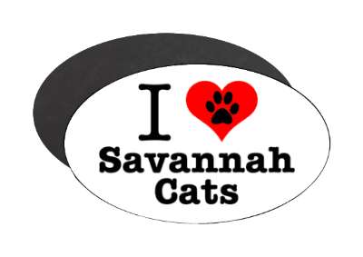 i love heart savannah cats stickers, magnet