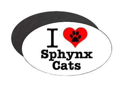 i love heart sphynx cats stickers, magnet