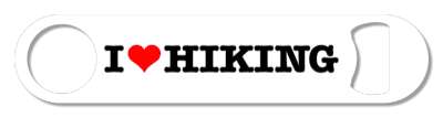 i love hiking heart red white black stickers, magnet