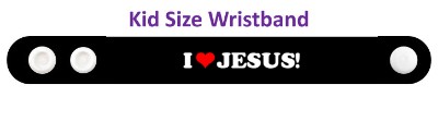 i love jesus black heart wristband