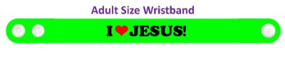 i love jesus green wristband