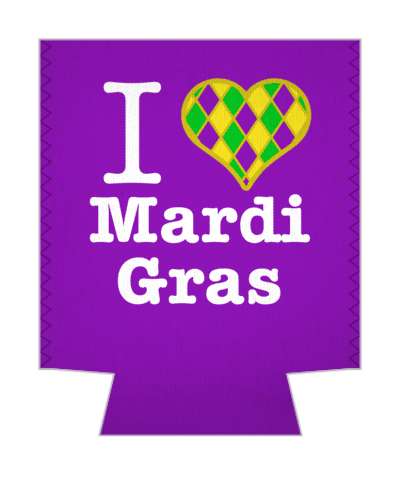 i love mardi gras heart diamond colors stickers, magnet