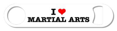i love martial arts heart white black stickers, magnet