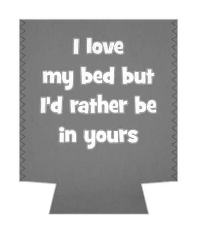 i love my bed but id rather be in yours pickup line stickers, magnet