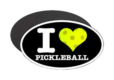 i love pickleball heart ball stickers, magnet